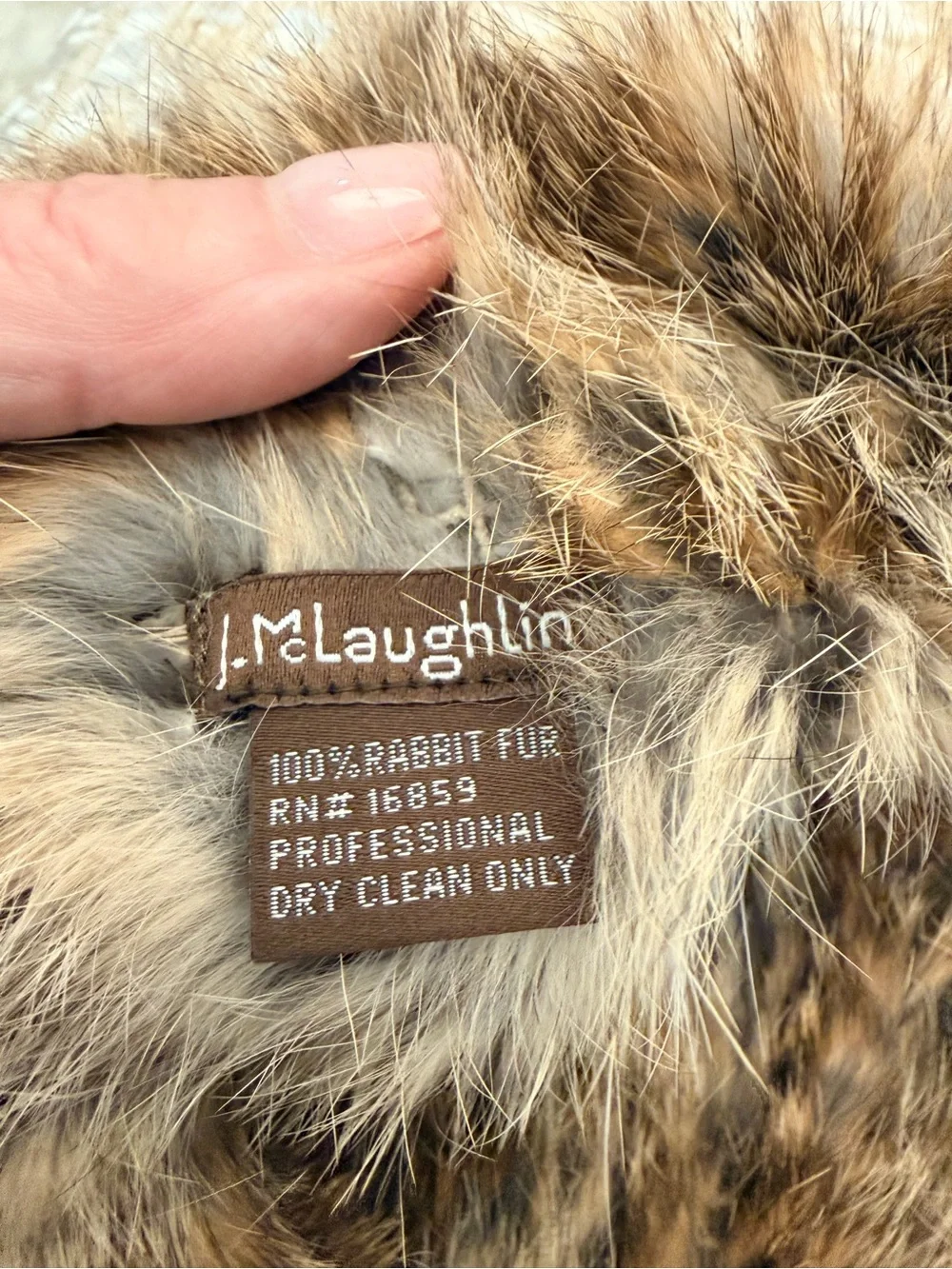 J. McLaughlin Black and Natural Rabbit Fur stretchy headbands